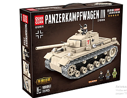 Конструктор Quan Guan Classic 100067 Танк Panzerkampfwagen III / Военный конструктор 711 дет