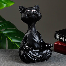 Статуэтка "Кошка йог" черная