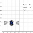 Серебряное кольцо  Фианит  Наносапфир Aquamarine 65782Б.5 покрыто  родием коллекц. Клеопатра, фото 2