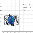 Серебряное кольцо  Опал сапфировый  Наноизумруд  Наносапфир  Наноцитрин Aquamarine 6599795БГЕ.5 покрыто, фото 2