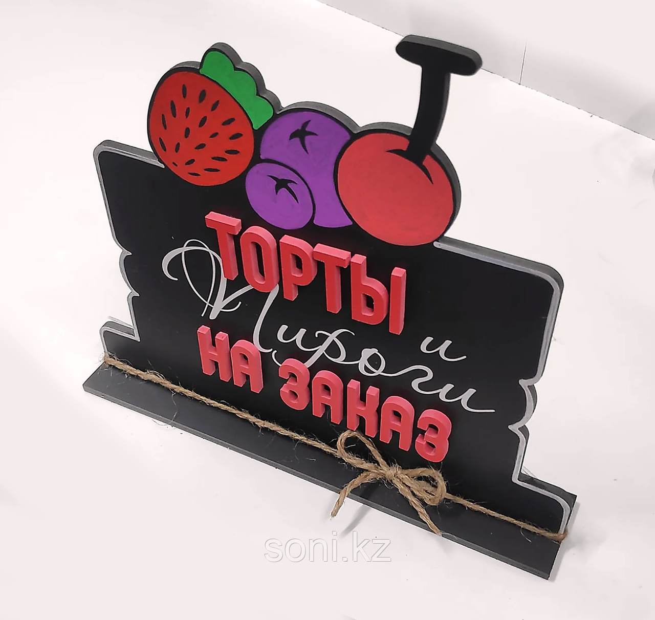 Тейбл-тент 3D "Торты и пироги на заказ" / 3D "Тапсырыс бойынша торттар мен бәліштер"