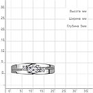 Серебряное кольцо  Фианит Aquamarine 68925А.5 серебро с родием, фото 3