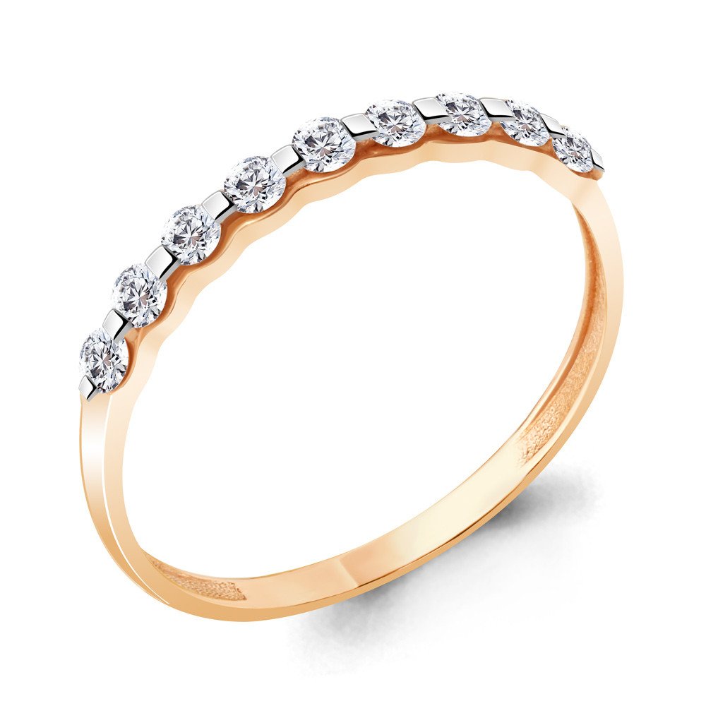 Серебряное кольцо Фианит Aquamarine 68978А.6 серебро с позолотой