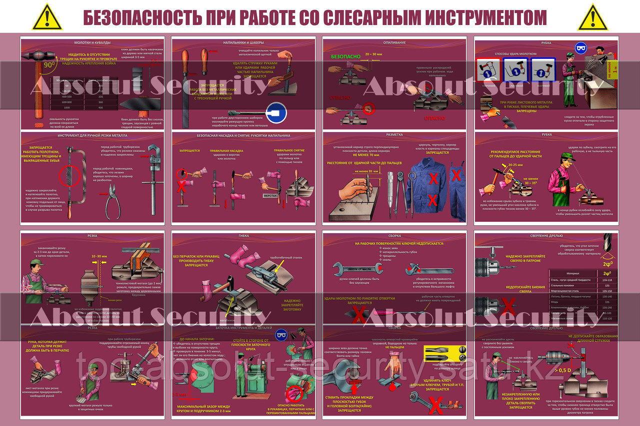 Безопасность при работе со слесарным инструментом