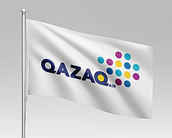 Флаг авиакомпании Qazaq Air, 1х2 м