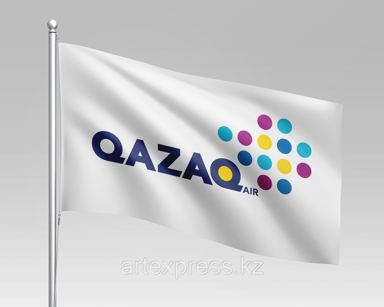 Флаг авиакомпании Qazaq Air, 1х2 м - фото 1 - id-p102333604