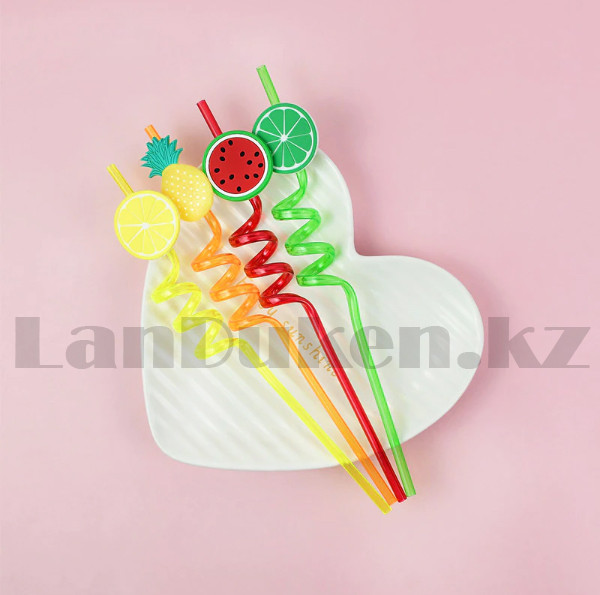 Трубочки для коктейлей фрукты Fruit cocktail tubes