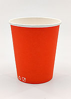 Бумажный стакан, 250мл, красный, однослойный