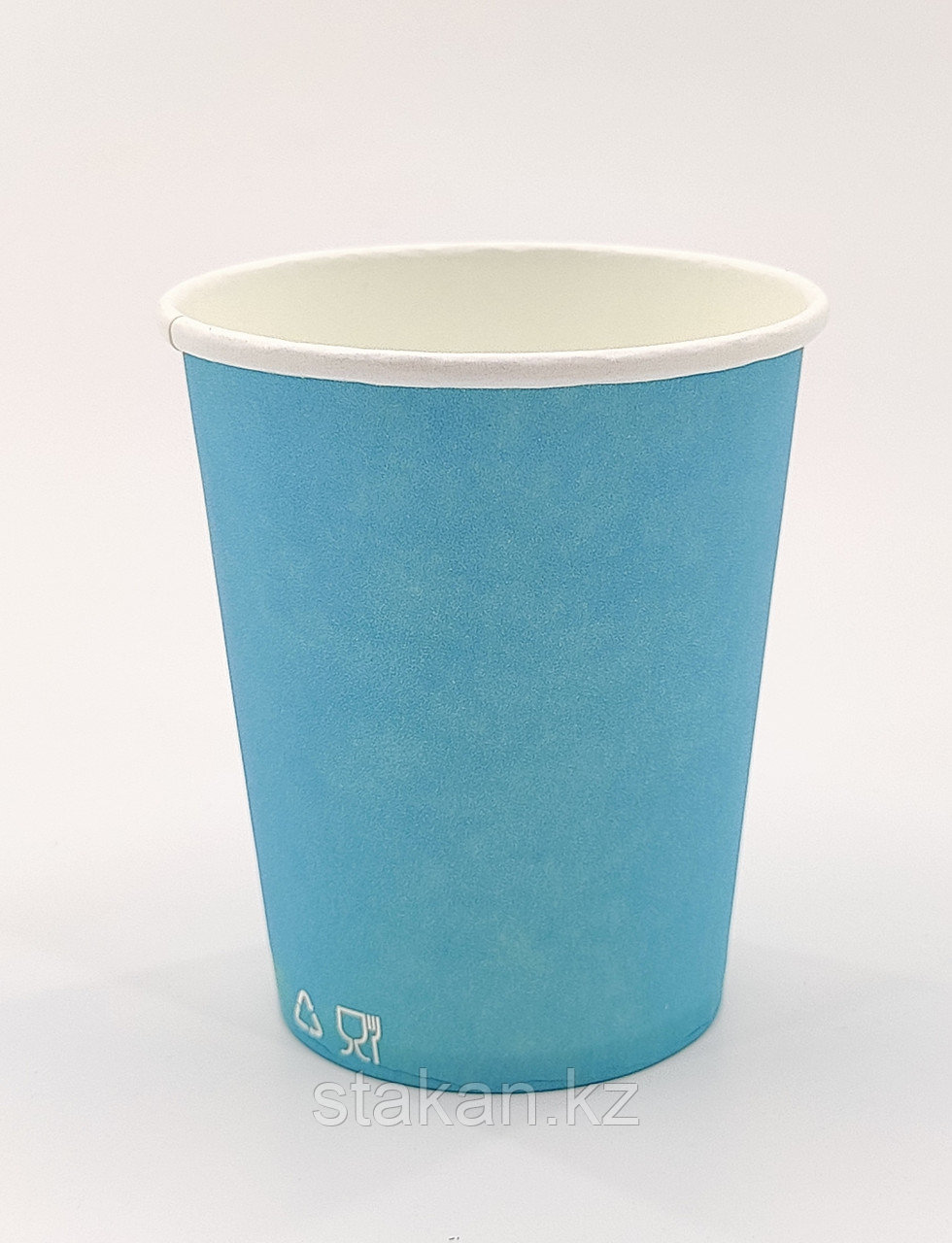 Бумажный стакан, 250мл, голубой, однослойный