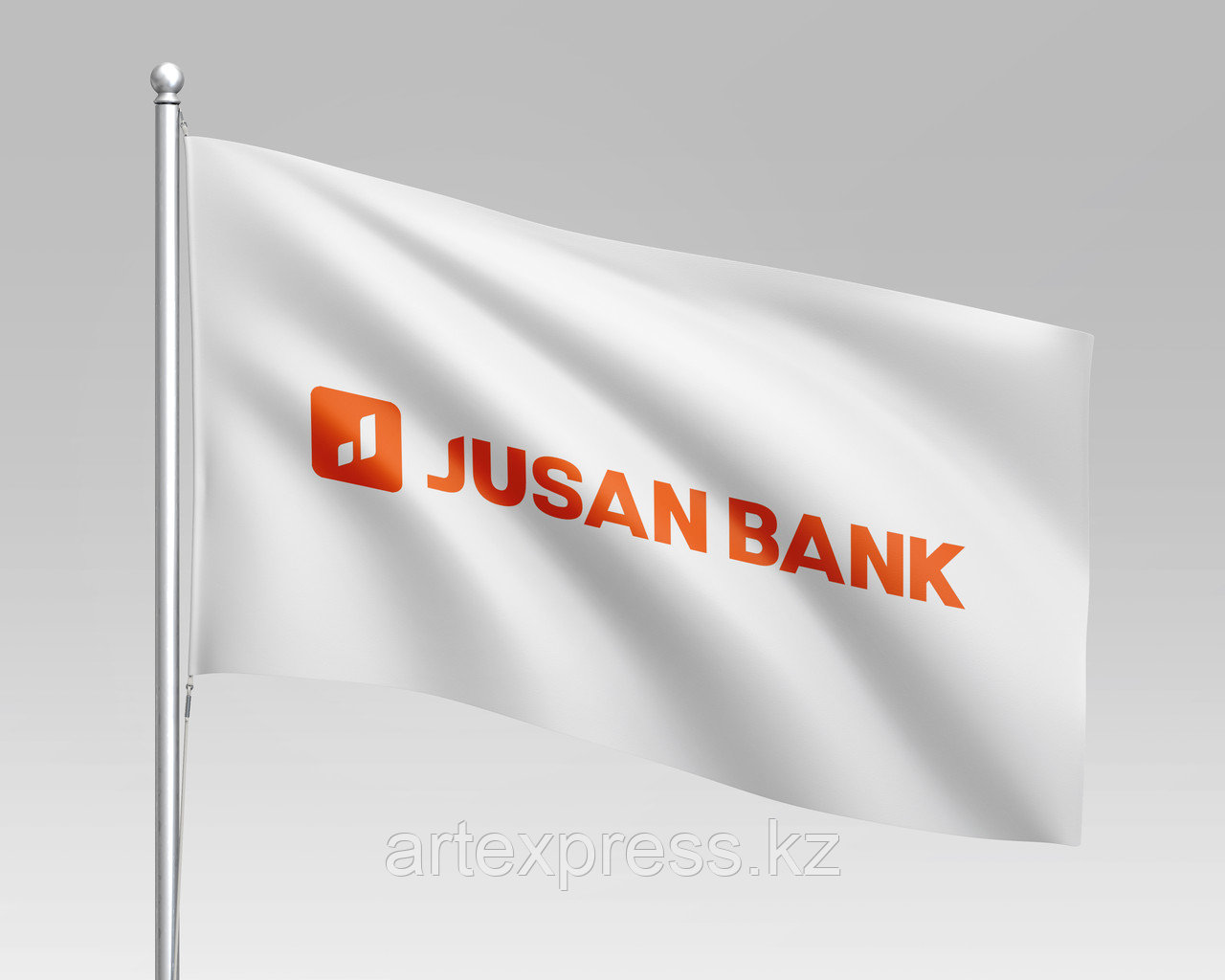 Флаг компании Jusan Bank, 1х2 м