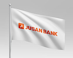 Флаг компании Jusan Bank, 1х2 м