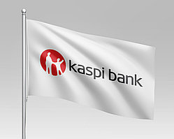 Флаг компании Kaspi Bank, 1х2 м