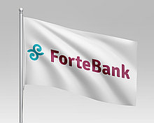 Флаг компании FORTE BANK, 1х2