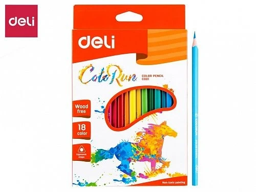 Карандаши цветные Deli "ColoRun", 18 цветов, картон - фото 1 - id-p102335564