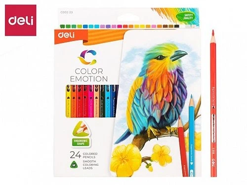 Карандаши цветные Deli "Color Emotion", 24 цвета, картон - фото 1 - id-p102335594
