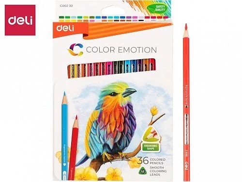 Карандаши цветные Deli "Color Emotion", 36 цветов, картон - фото 1 - id-p102335603