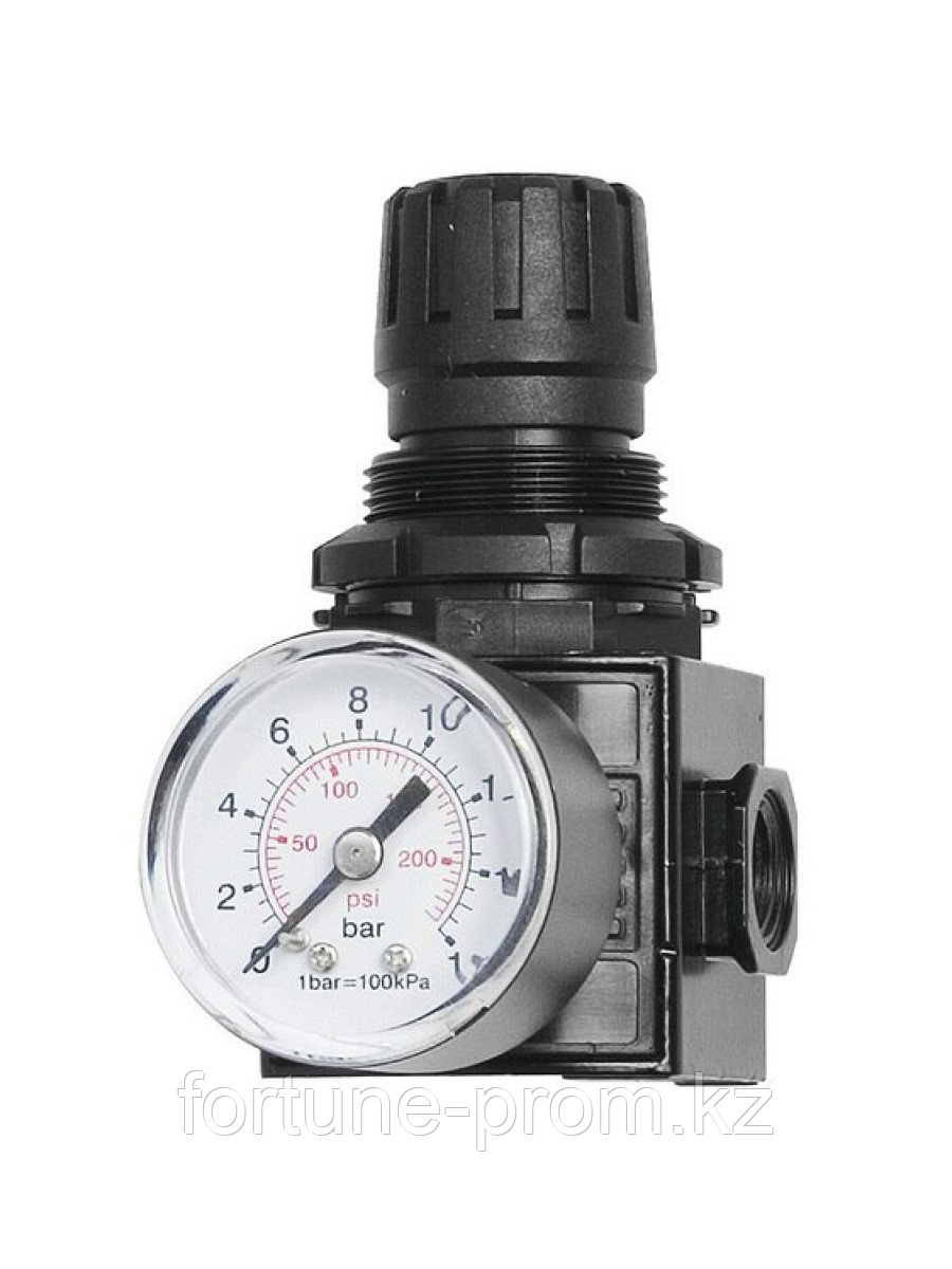 Регулятор давления воздуха 0 - 12 бар, 1/4" BSP (FF), с манометром - фото 1 - id-p102340682