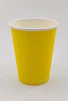 Бумажный стакан, 350мл, жёлтый, однослойный