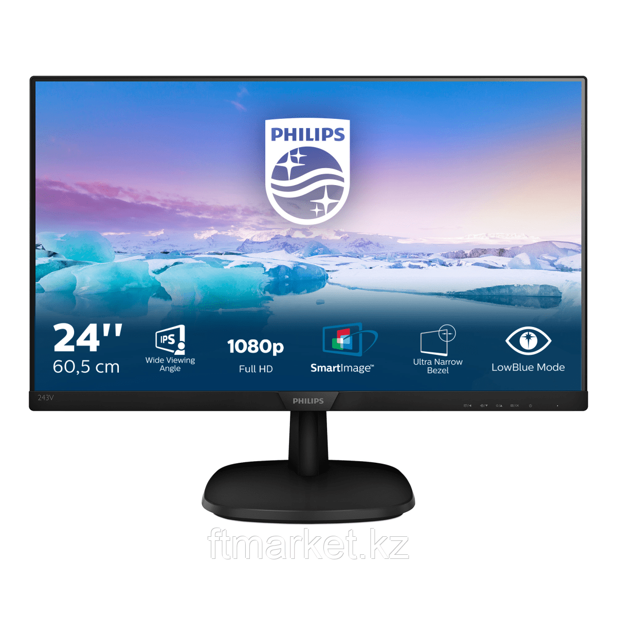 Монитор Philips LCD 23.8'' 16:9 1920х1080(FHD) IPS, nonGLARE, 250cd/m2, H178°/V178°, 10М:1, 5ms, VGA - фото 1 - id-p102150185