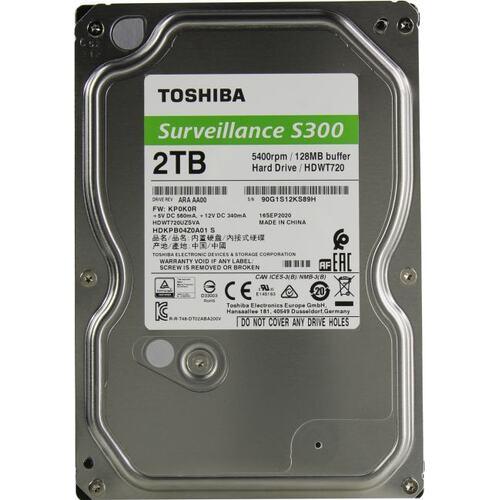 Жесткий диск для Видеонаблюдения  HDD 2Tb TOSHIBA Surveillance S300 5400rpm 128Mb SATA3 3,5" HDWT720UZSVA