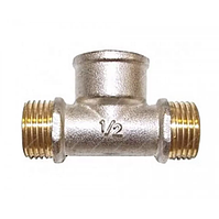 Латунь тройник 1/2 ШГШ  белый Frap