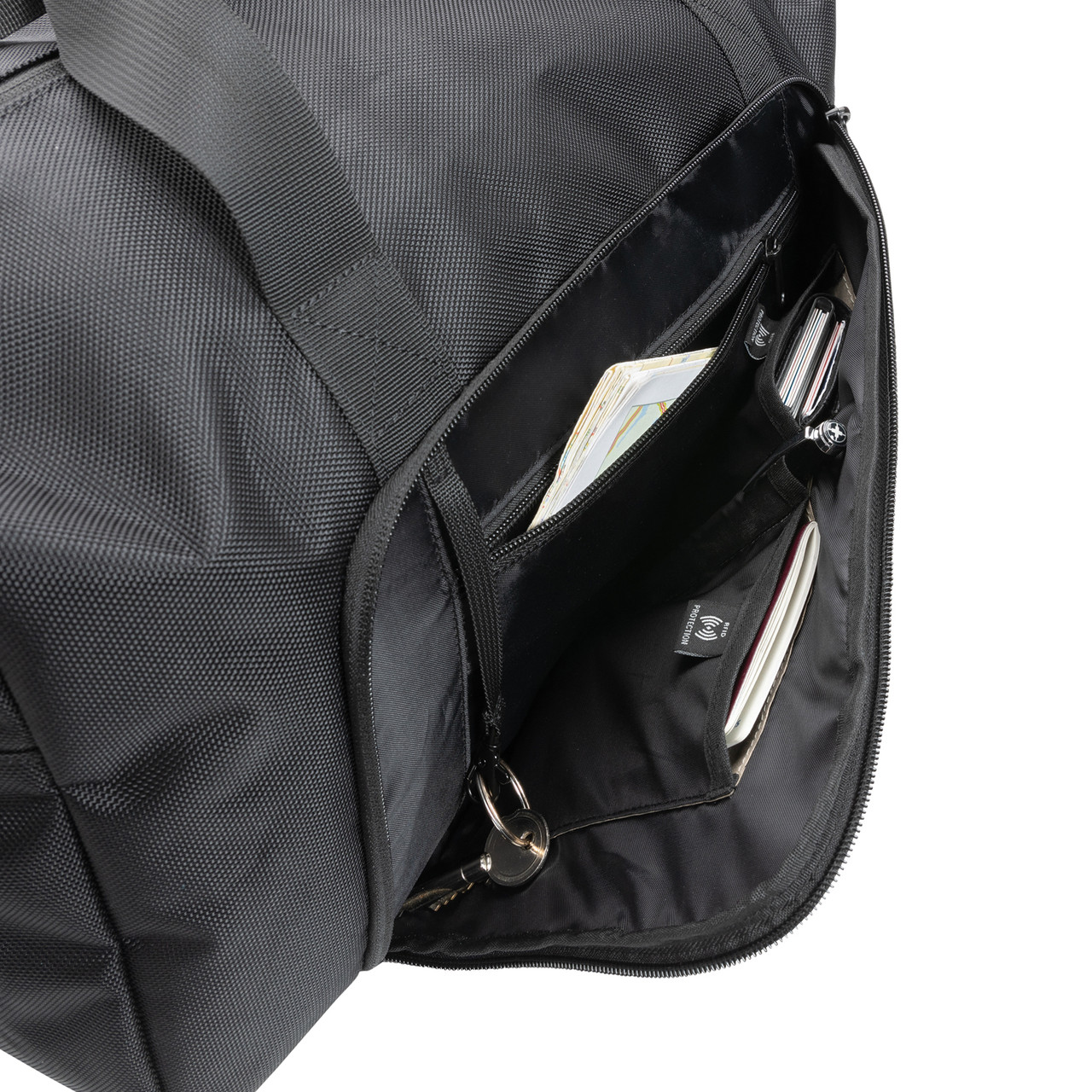 Дорожная сумка Swiss Peak Voyager из RPET AWARE , черный; , Длина 50 см., ширина 21 см., высота 25 см., - фото 8 - id-p102350078