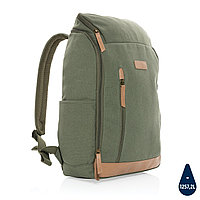 Рюкзак для ноутбука Impact из переработанного канваса AWARE™, 15", зеленый; , Длина 30 см., ширина 12,5 см.,