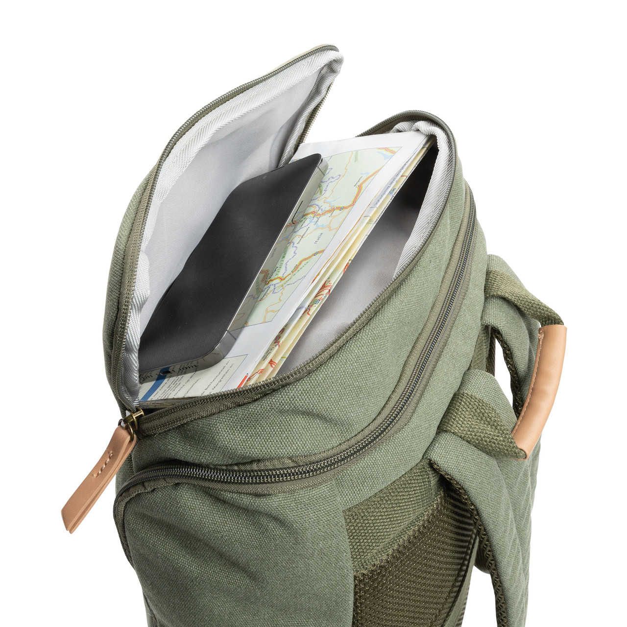Рюкзак для ноутбука Impact из переработанного канваса AWARE , 15", зеленый; , Длина 30 см., ширина 12,5 см., - фото 5 - id-p102350099
