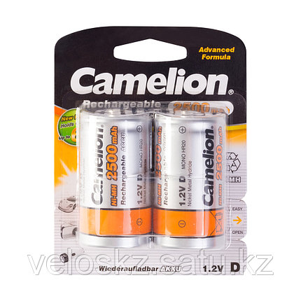 Camelion Аккумулятор D CAMELION NH-D2500BP2 Rechargeable 1.2V, 2500 mAh, 2 шт., Блистер, фото 2