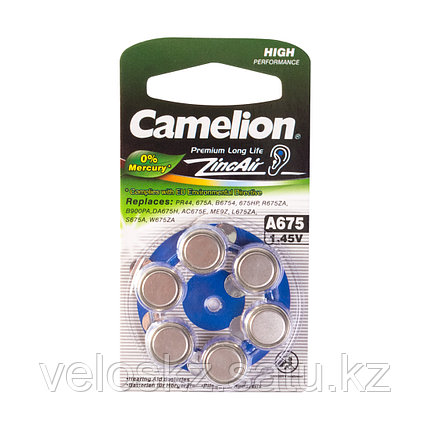 Camelion Батарейки CAMELION A675-BP6 Zinc Air A675, 1.45V, 0% Ртути, 6 шт. в блистере, фото 2