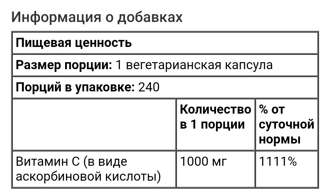 California gold nutrition Gold C, витамин C, 1000 мг, 240 вегетарианских капсул - фото 5 - id-p102351983