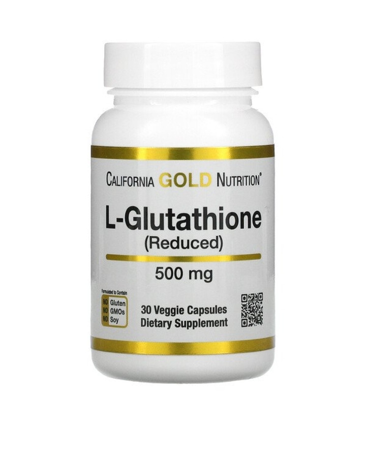 California GOLD Nutrition L-глутатион (восстановленный), 500 мг, 30 растительных капсул - фото 1 - id-p102352180