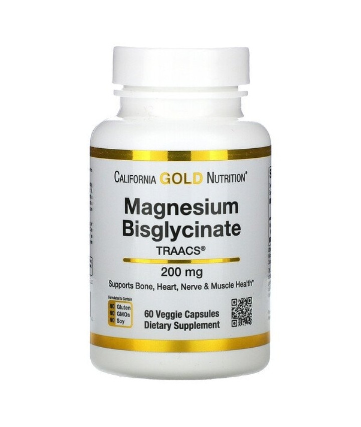 California GOLD Nutrition бисглицинат магния, 60 вегетарианских капсул - фото 1 - id-p102352880