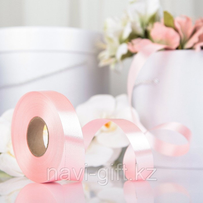 Лента для декора и подарков, светло-розовый, 2 см х 45 м - фото 1 - id-p102352939