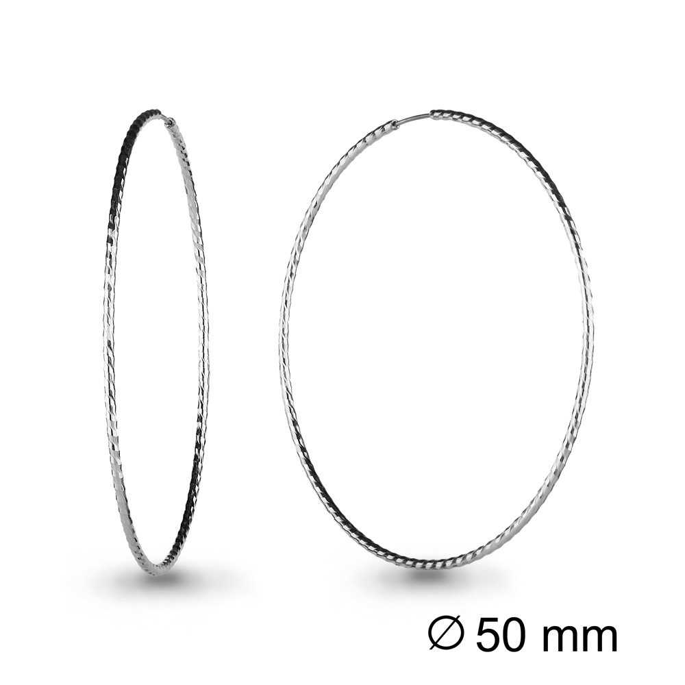 Серьги конго из серебра Aquamarine 30916.5 серебро с родием