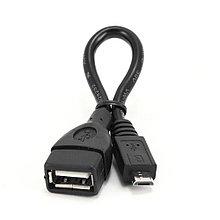 Кабель переходник Cablexpert USB 2.0 OTG A-OTG-AFBM-001 USB-MicroUSB  0.15м  пакет
