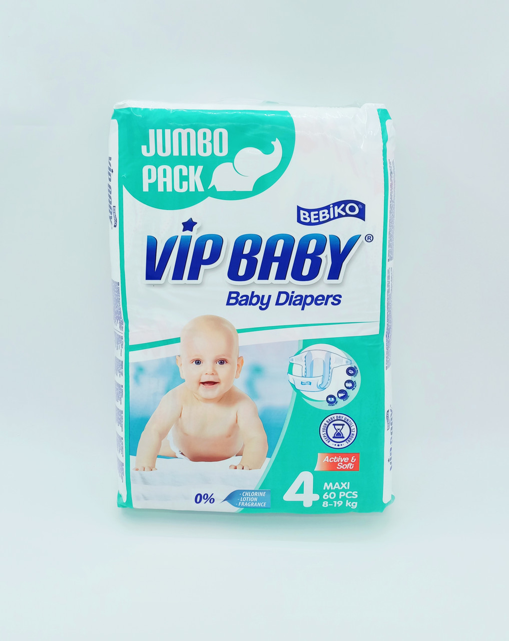 Подгузники Vip baby 4 maxi 8-19 кг 60 штук в упаковке - фото 2 - id-p80192778