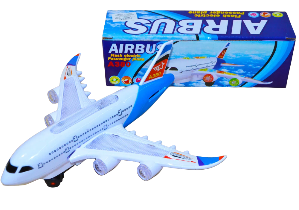 Немного помятая!!! 8610 Airbus A380 самолет (музыка,свет,движение)