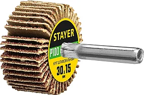 Круг шлифовальный лепестковый на шпильке, STAYER P100, 30х15 мм (36606-100)