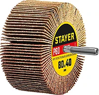 Круг шлифовальный лепестковый на шпильке, STAYER P60, 80х40 мм (36609-060)
