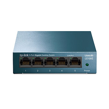 TP-Link LS105G 5-портовый гигабитный коммутатор, 5 гигабитных портов RJ45, металический корпус -