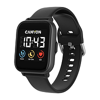 CANYON Smart watch, 1.4inches IPS full touch screen, with music player plastic body, IP68 waterproof,