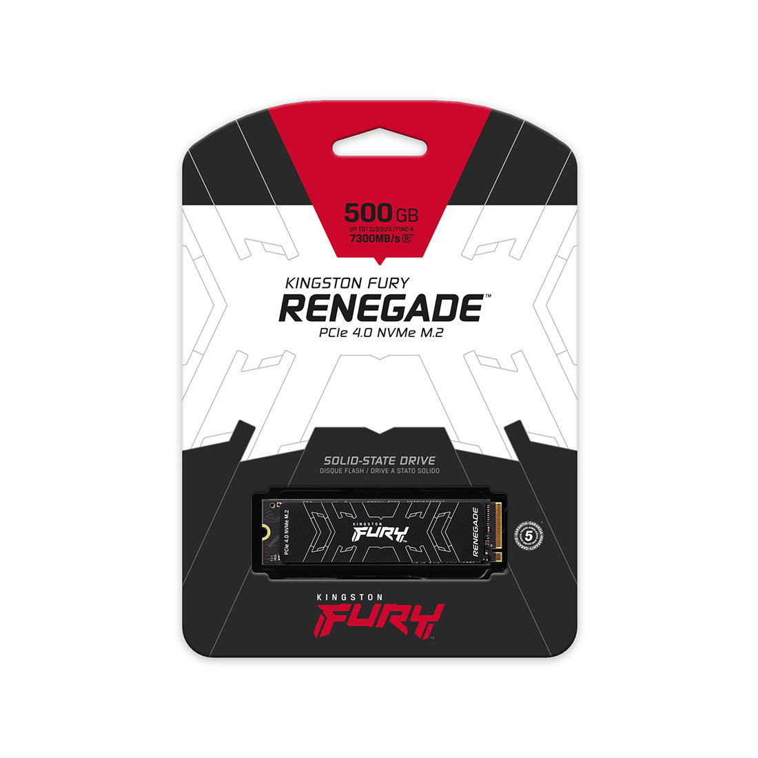Твердотельный накопитель SSD 500 Gb M.2 2280 Kingston Fury Renegade SFYRS/500G NVMe PCIe 4.0 NVMe