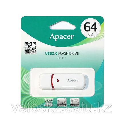 Флеш накопитель 64GB 2.0 Apacer AH333 64GB Белый, фото 2