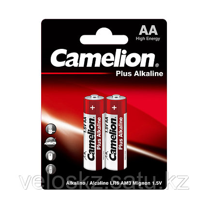 Батарейки CAMELION АА LR6-BP2 Plus Alkaline, 1.5V, 2700 mAh, 2 шт. в блистере, фото 2