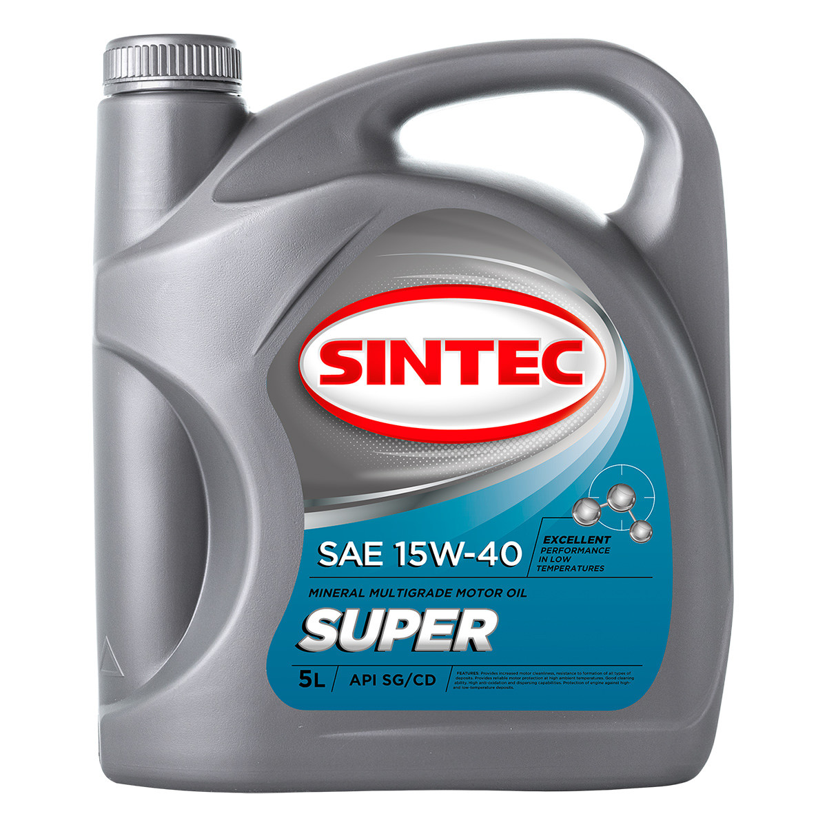 SINTEC SUPER SAE 15W-40, API SG/CD, 5л - фото 1 - id-p102393014