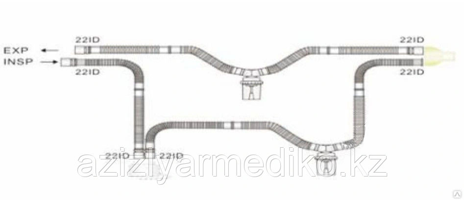 Дыхательный контур Coaxial-тип, детский набор, 44903100 (Well Lead Medical) - фото 1 - id-p101697163