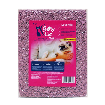 Betty Cat Lavender Tofu, комкующийся, соевый наполнитель, уп. 2.5кг (6л)