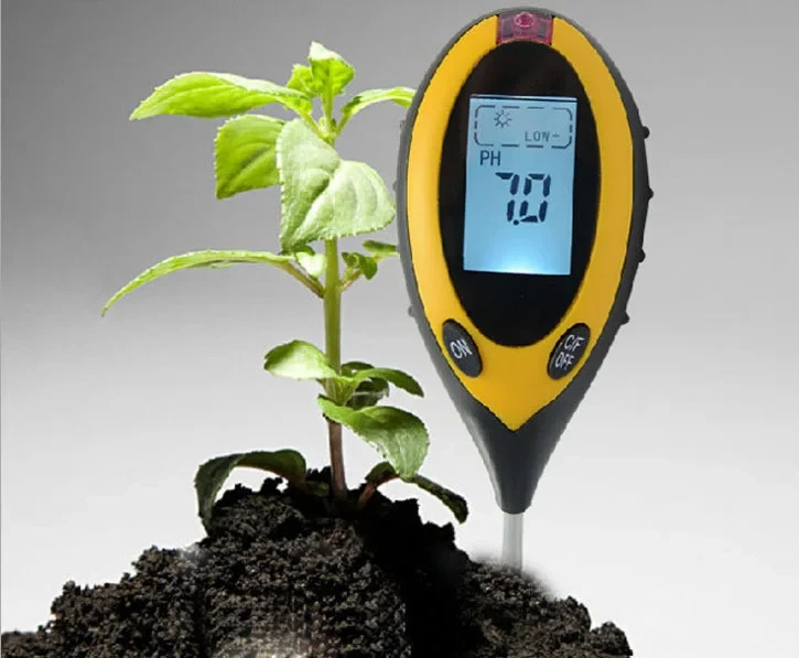 Тестер почвы, измеритель pH, влажности, температуры и освещенности