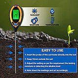 Измеритель анализатор почвы 4 в 1 pH влажность температура и освещенность, фото 7